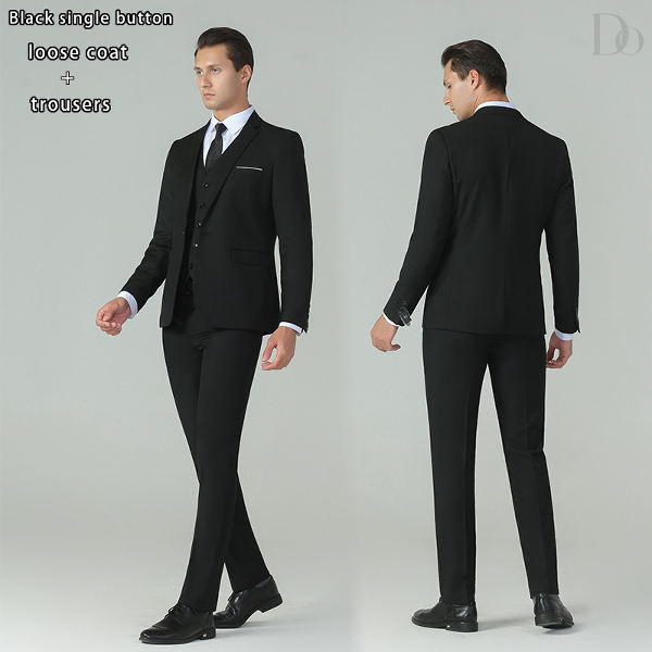 ブラック/スーツ（1枚ボタン）+ブラック/スラックス